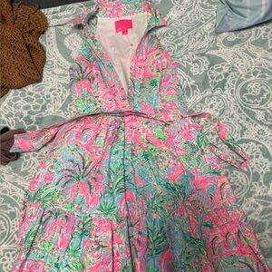 Colorful Tropical Print Dress